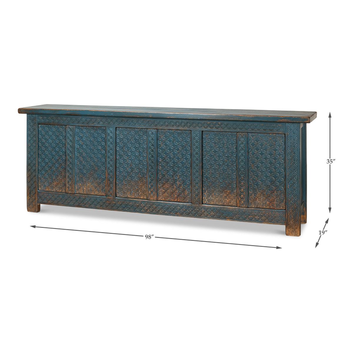 Blue Painted Moroccan Sideboard For Sale 3
