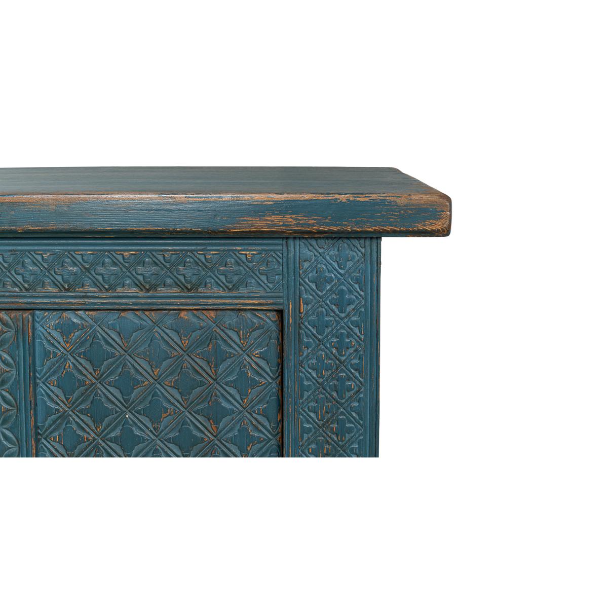 Blue Painted Moroccan Sideboard For Sale 1