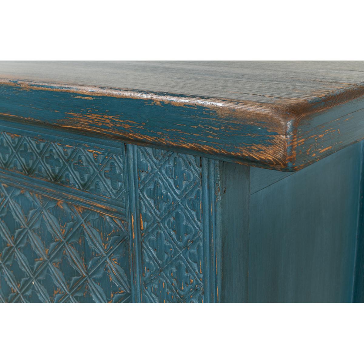 Blue Painted Moroccan Sideboard For Sale 2