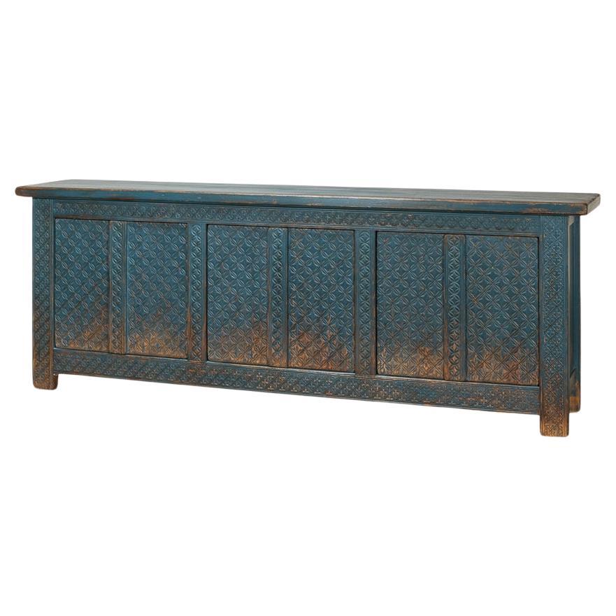 Blue Painted Moroccan Sideboard For Sale