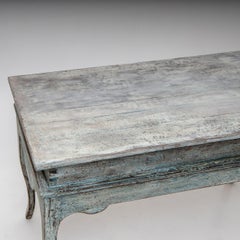 Blue-Painted Pétrin Table, 19th Century