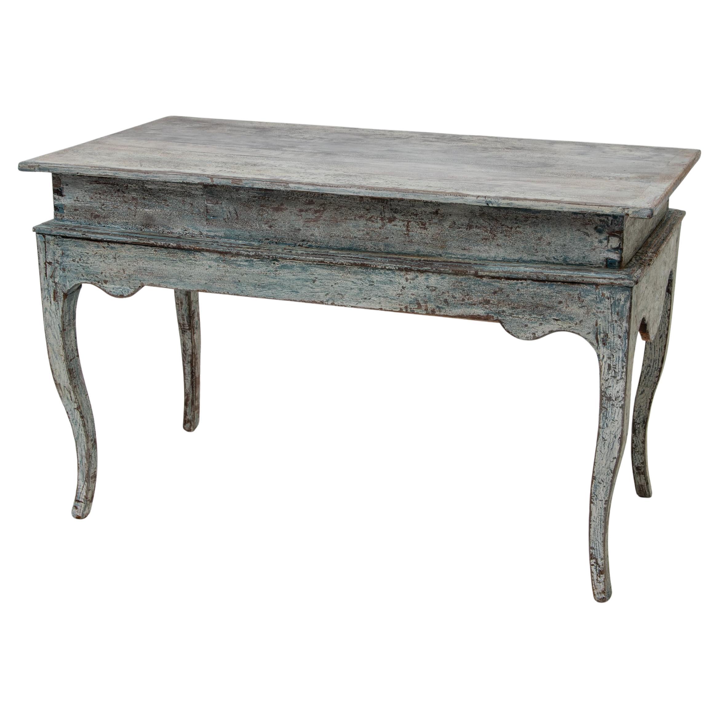 Blue-Painted Pétrin Table, 19th Century