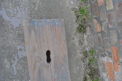 Blue Painted Rustic Stool