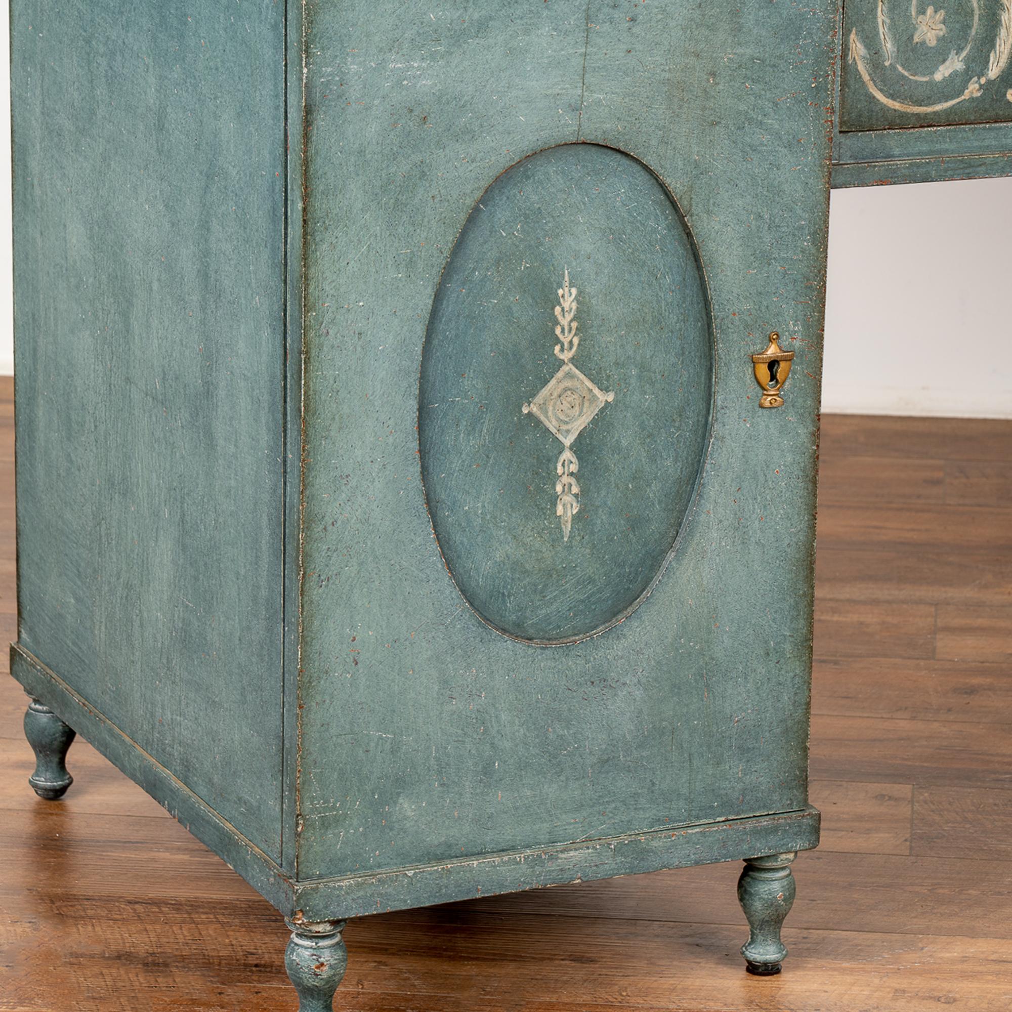 19th Century Blue Painted Sideboard Buffet, England circa 1820-40