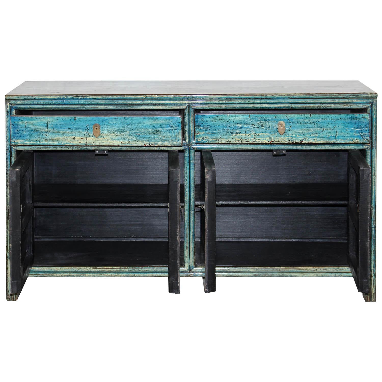Chinese Blue Painted Sideboard
