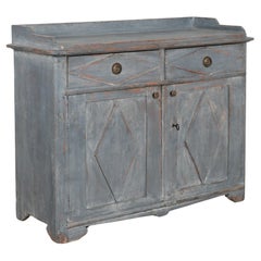 Blue Painted Sideboard Server Buffet, Sweden circa 1840-60