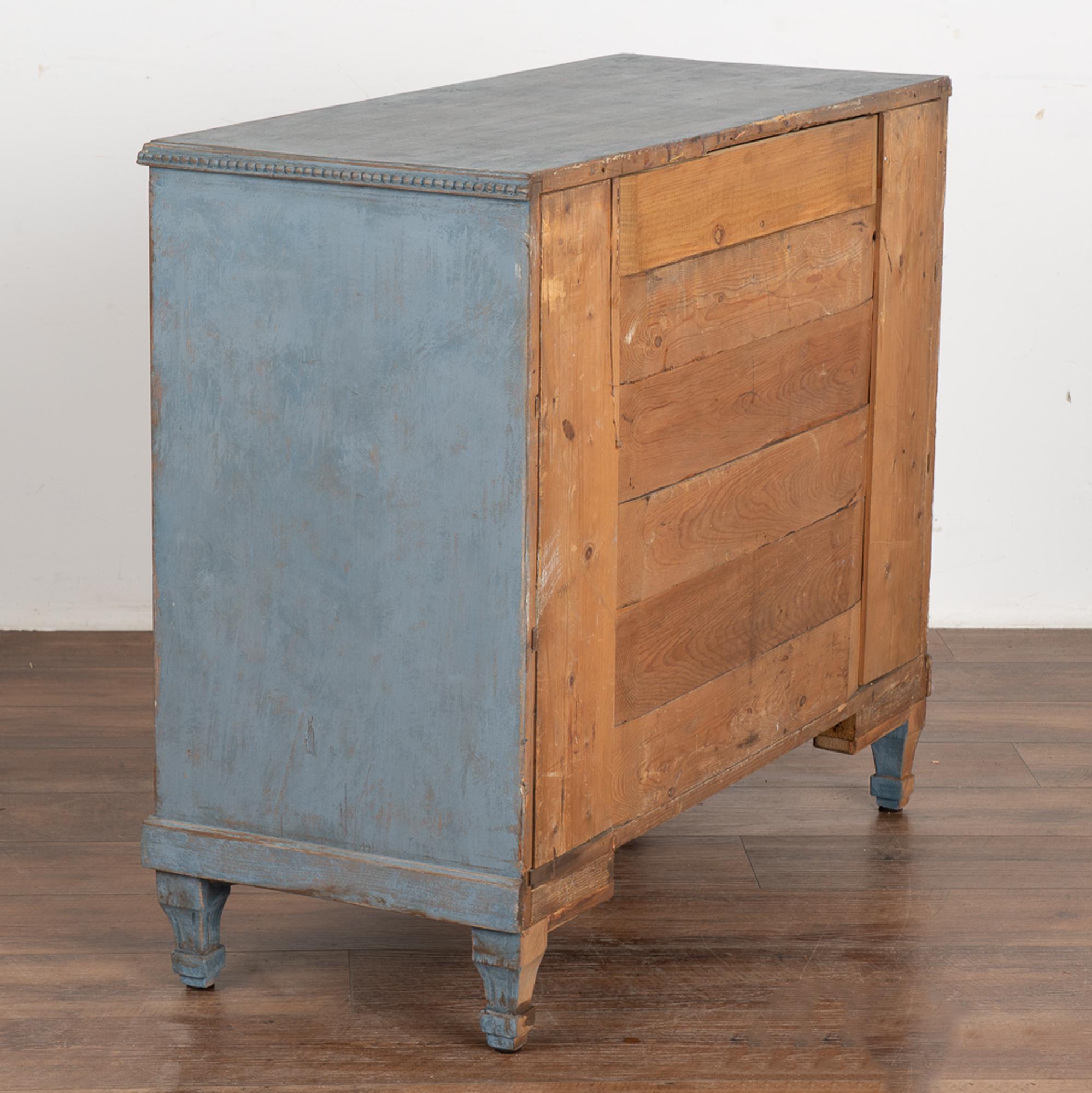 Blue Painted Small Chest of Three Drawers, Sweden circa 1860-80 3