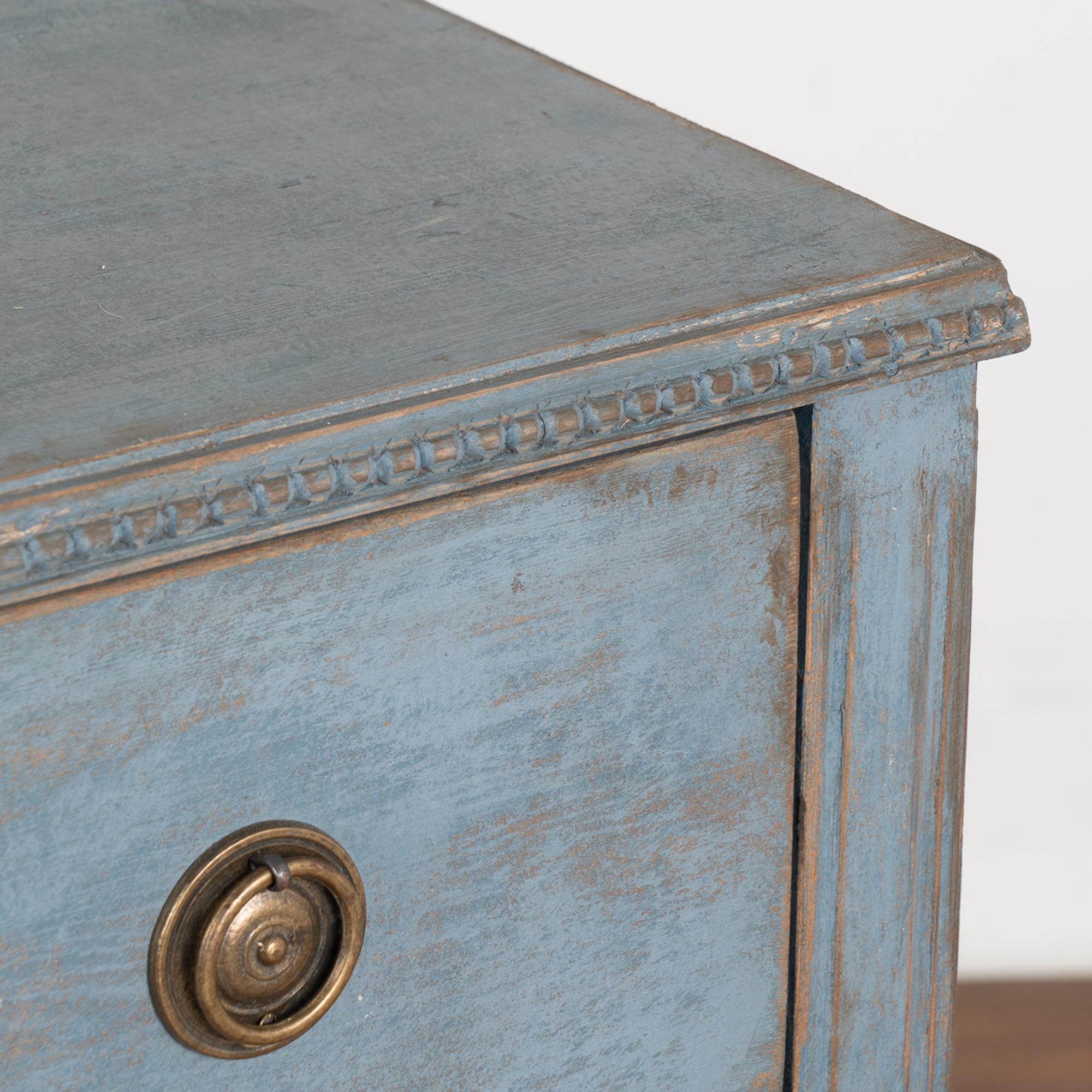 Blue Painted Small Chest of Three Drawers, Sweden circa 1860-80 2