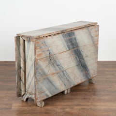 Blue Painted Swedish Drop Leaf Pine Table, circa 1820-40