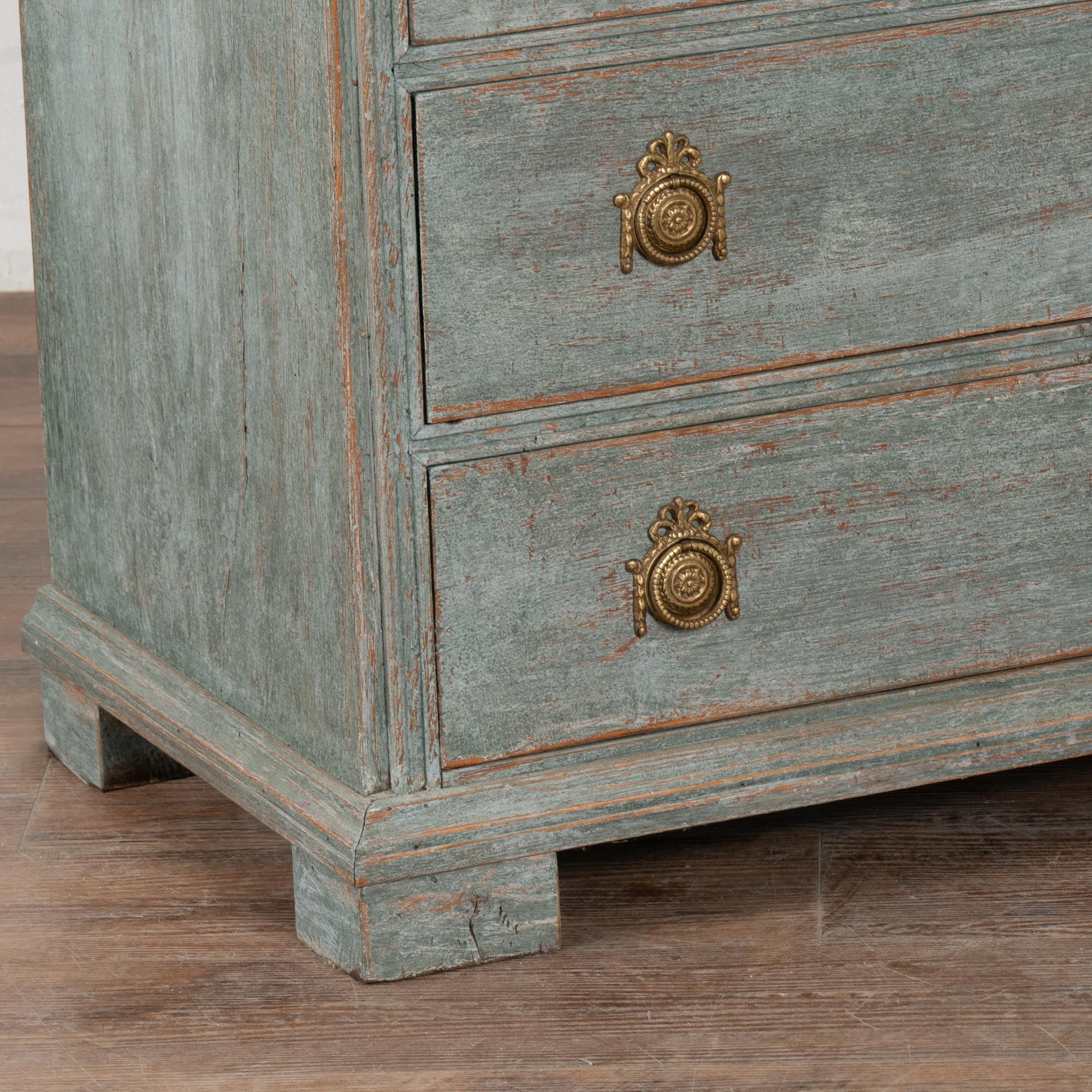 Blue Painted Swedish Oak Secretary, circa 1800-20 2