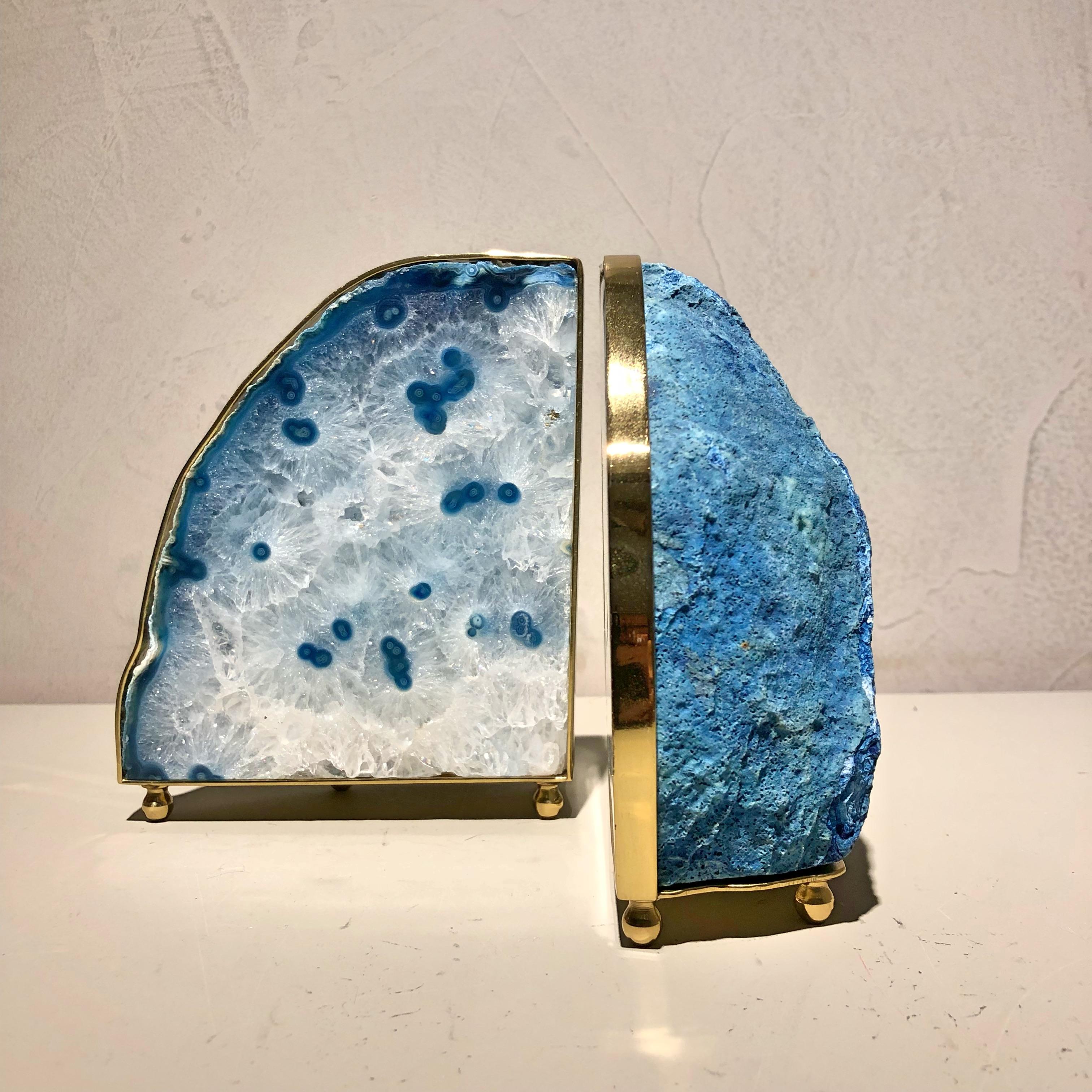 blue stone bookends