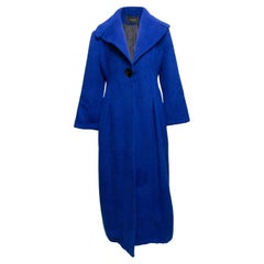 Manteau long London en laine mélangée bleu papier taille US M