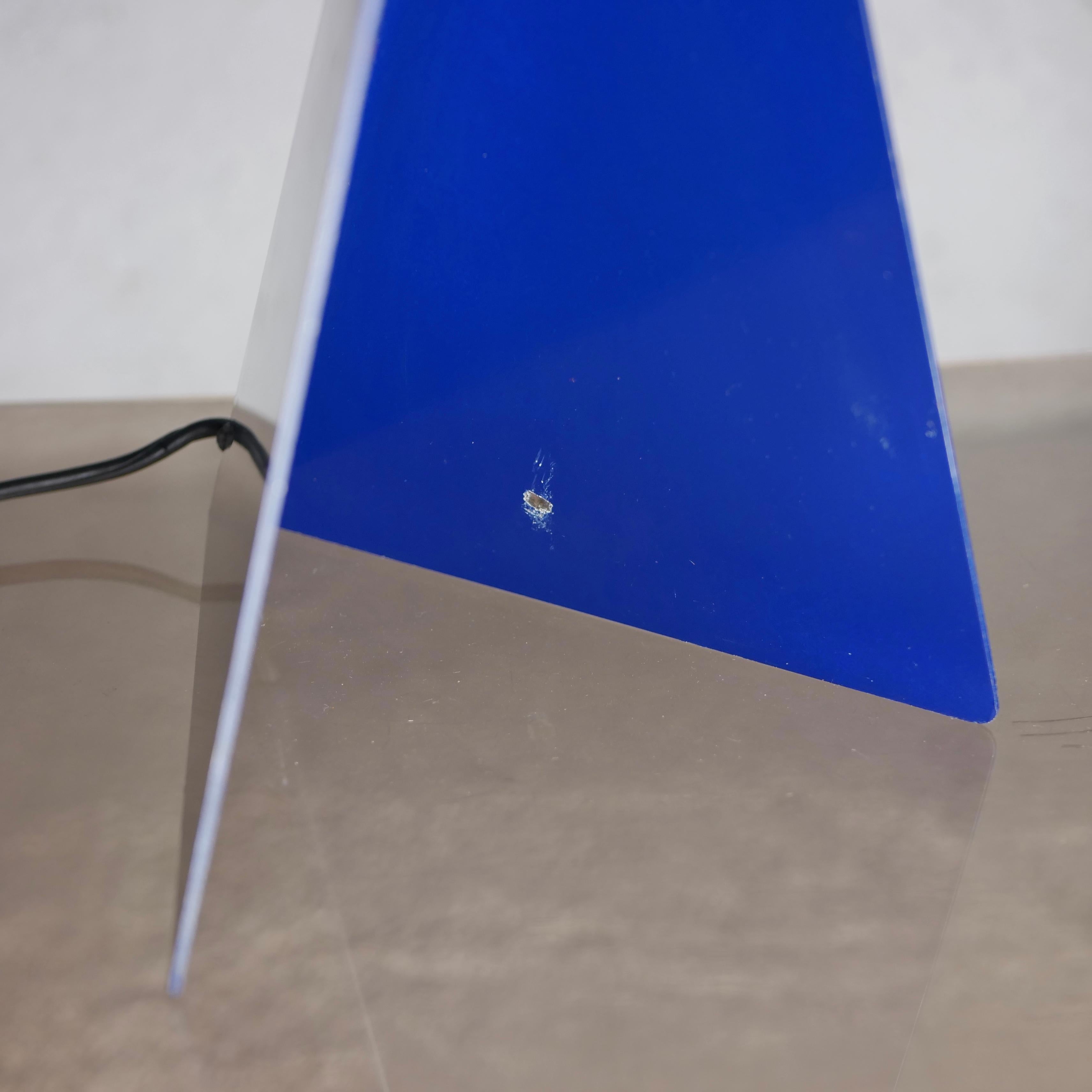 Blue parrot metal table lamp by Fase, Spain, 1970s 7