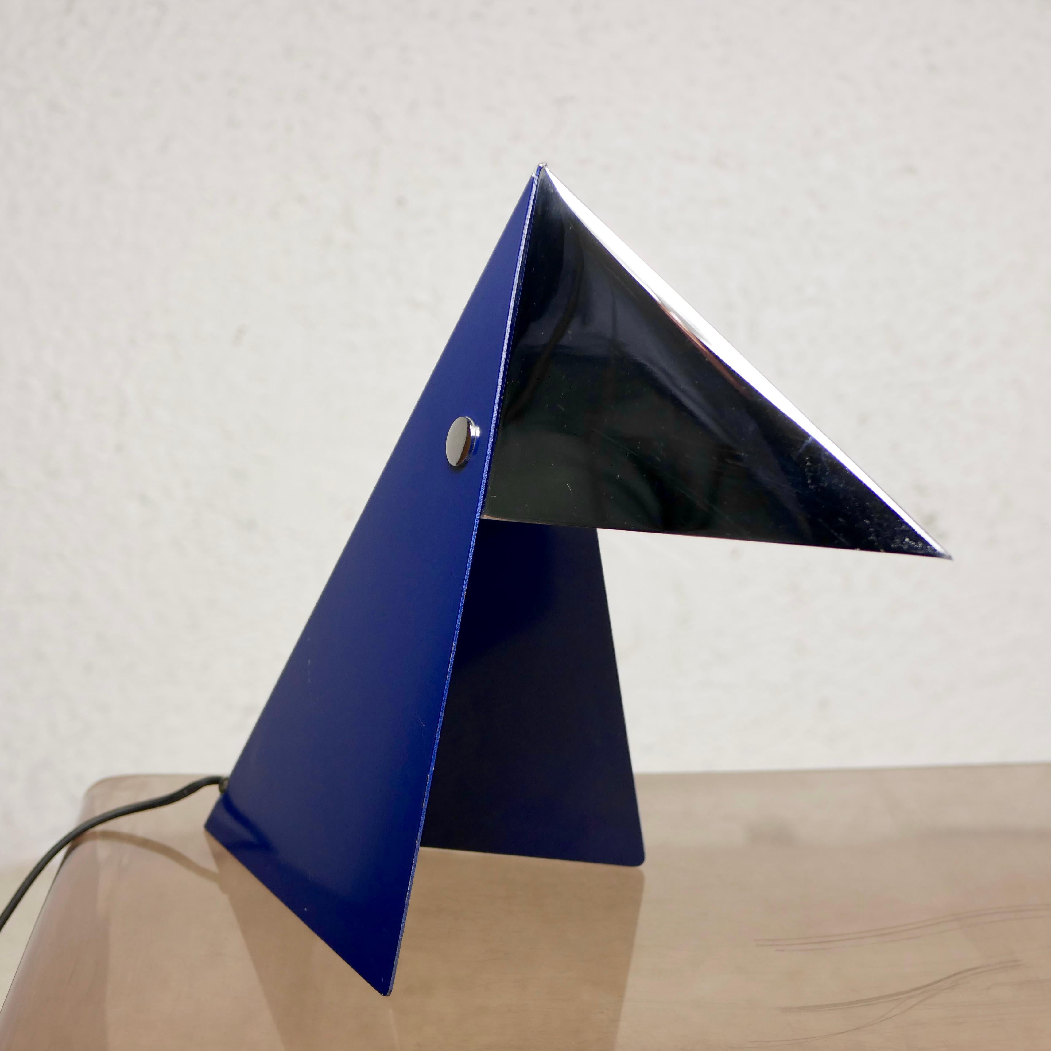 Post-Modern Blue parrot metal table lamp by Fase, Spain, 1970s
