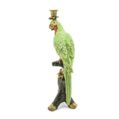 Green Parrot Sculpture Candleholder