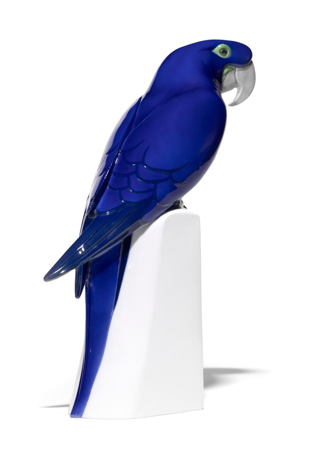 Fin du 20e siècle Bing & Grondahl - Figurine en porcelaine bleue « PARROTT » en vente