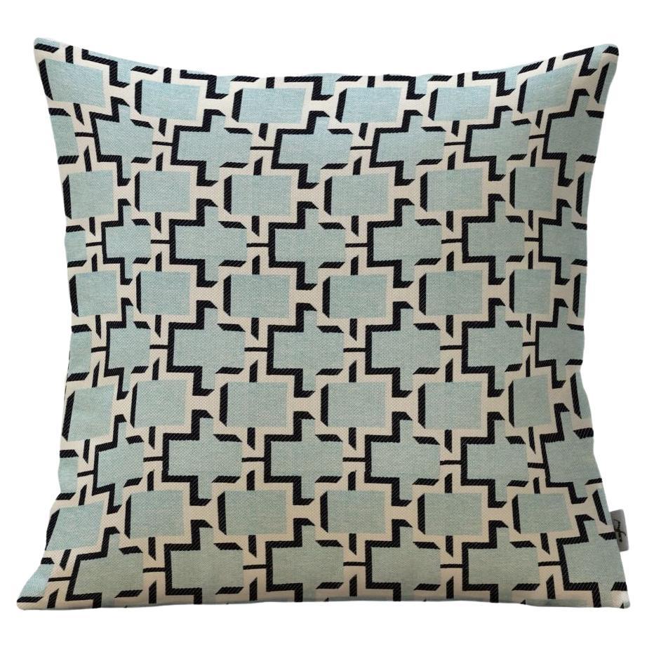 Blue Patterned Outdoor Resistant Pillow For Sale
