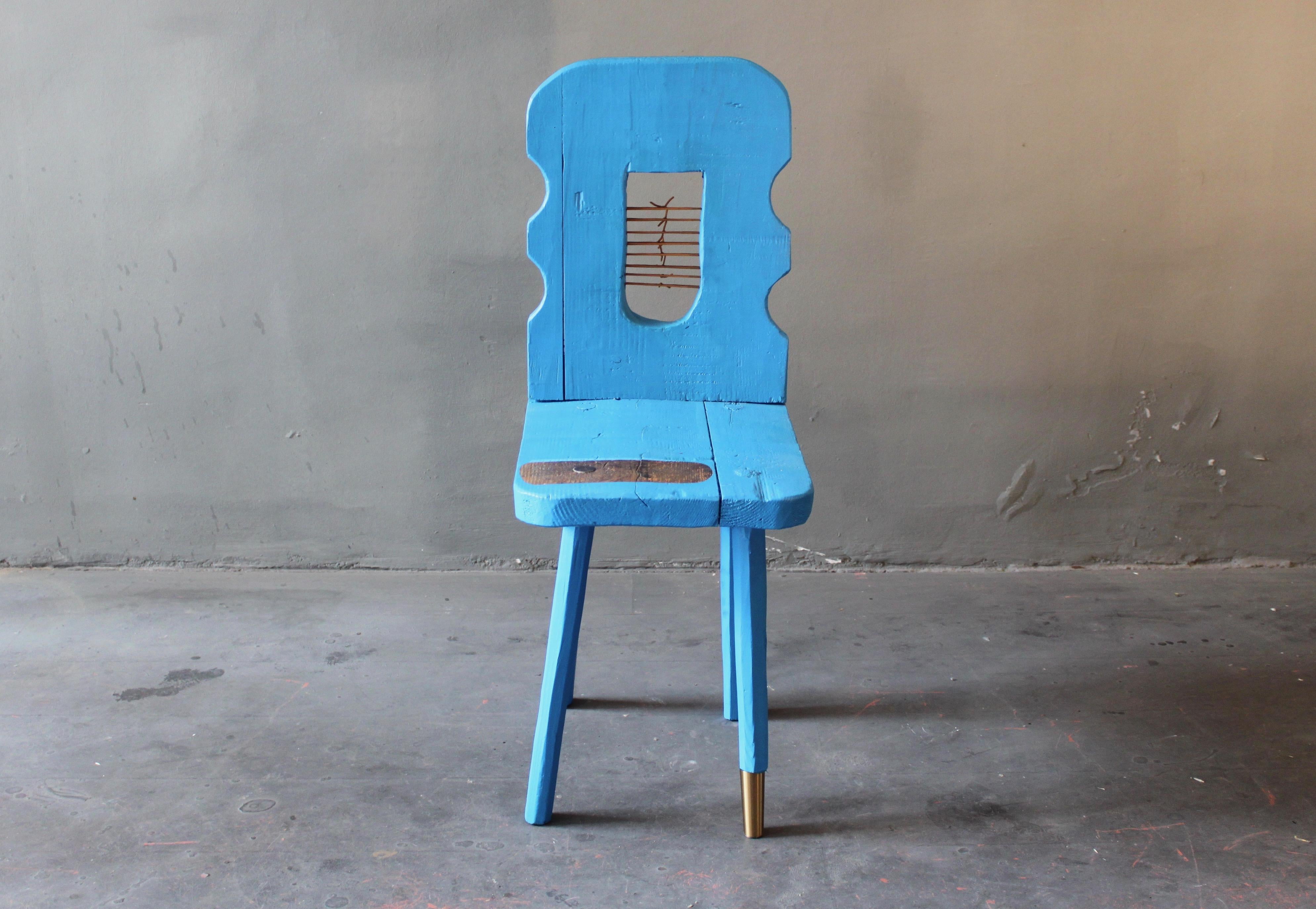 German Blue Peak Of A Century Chair by Markus Friedrich Staab For Sale