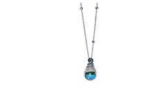Blue Pearl Sapphire Diamond Necklace