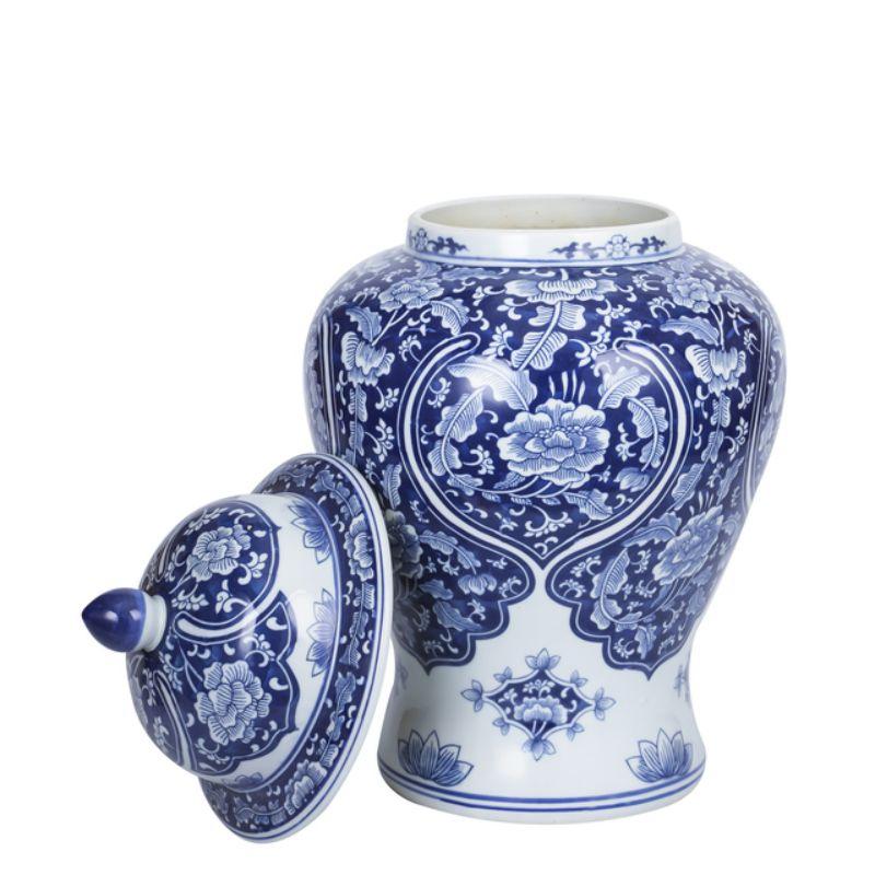 Blue Peony temple jar large

The special antique process makes it looks like a piece of art from a museum. 
High fire porcelain, 100% hand shaped, hand painted. Distress, chips and other imperfections create great characters of this special