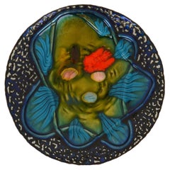 Blue Perforated Enamel Bowl Italy 1960's