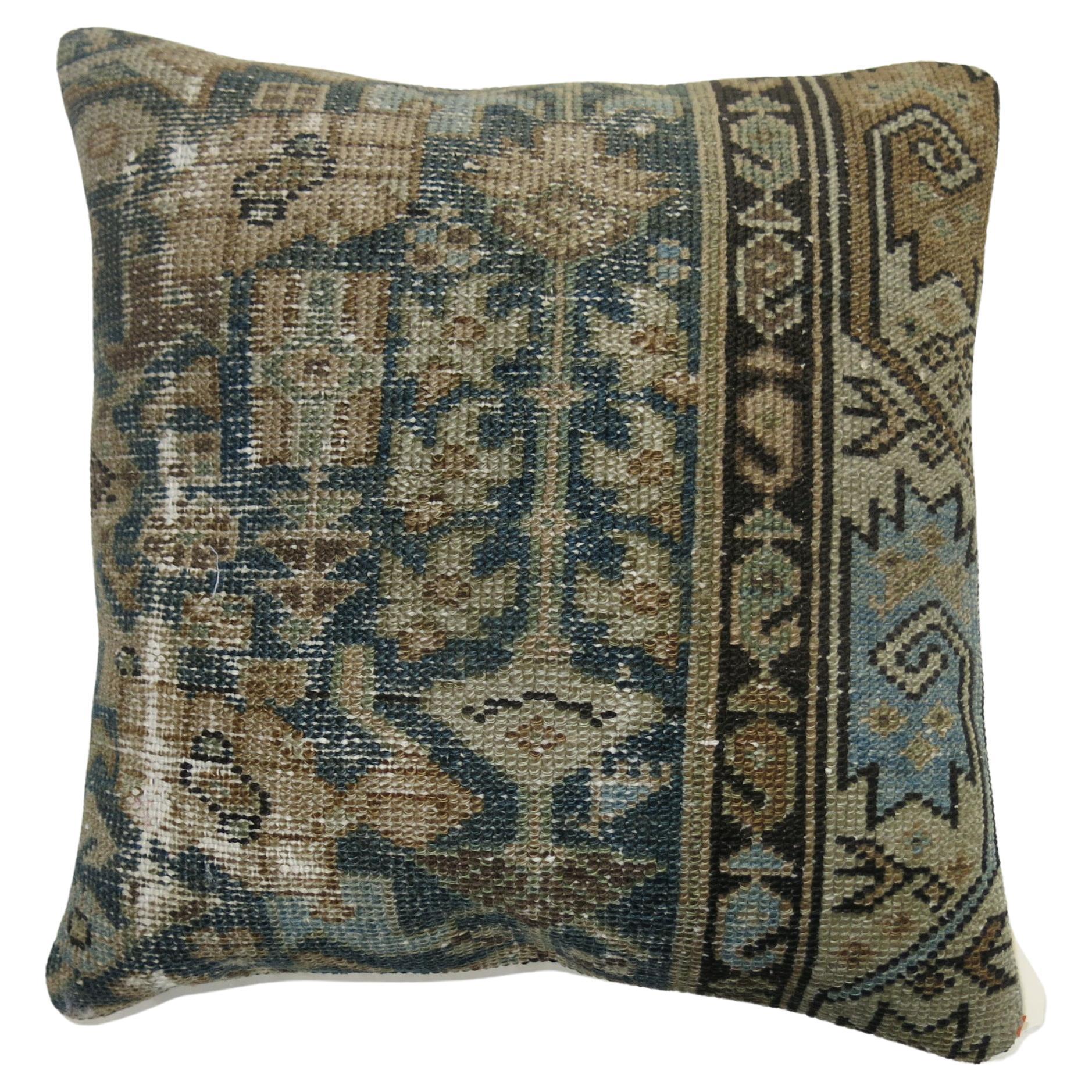 Blue Persian Malayer Rug Pillow