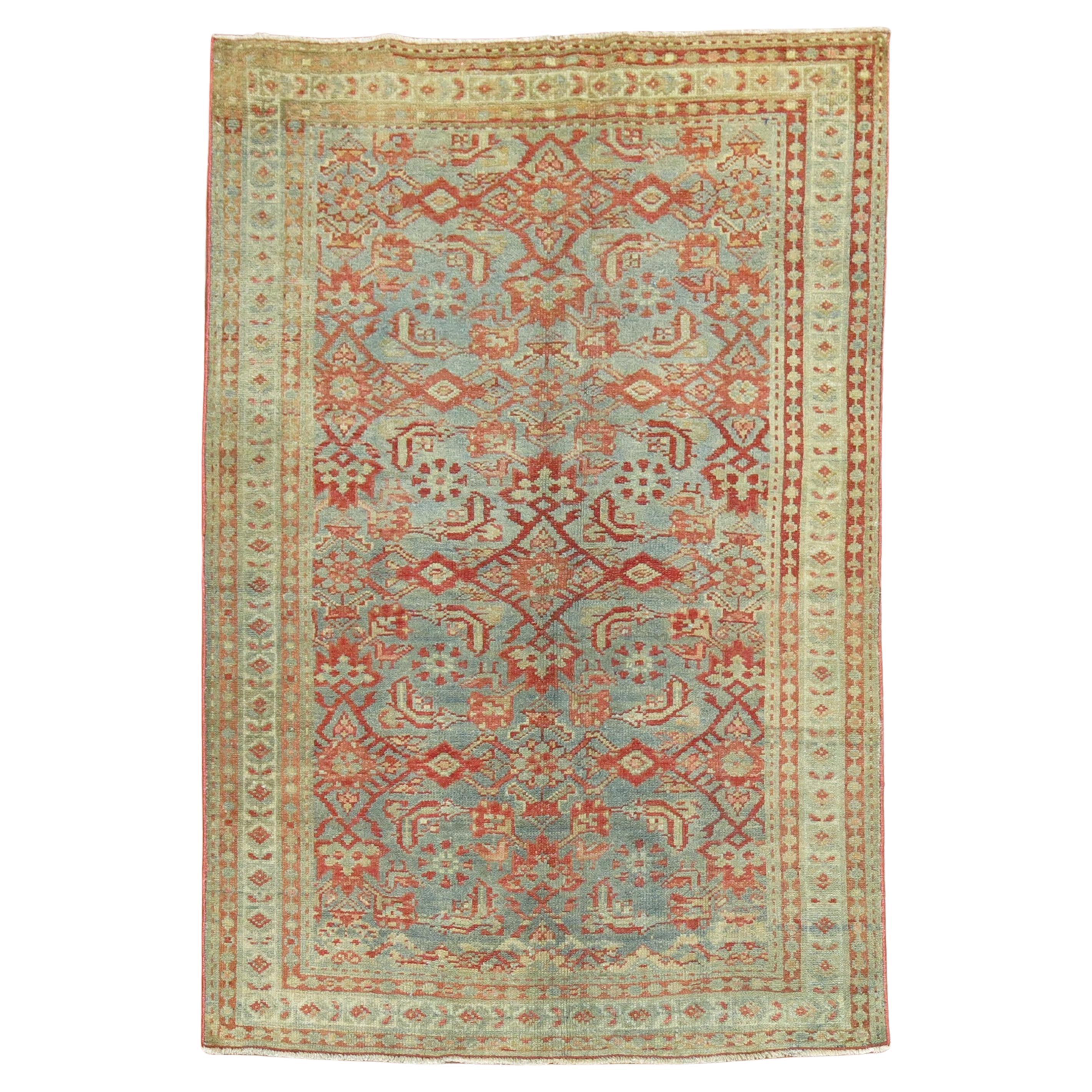 Blue Persian Malayer Scatter Rug For Sale