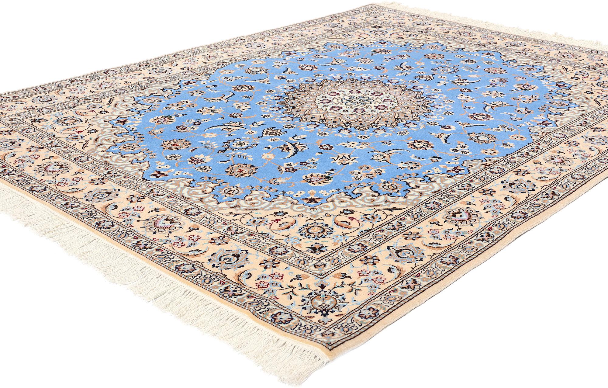 78774 Signed Habibian Persian Nain Kork Wool and Silk Rug, 05'01 x 06'08. Habibian Nain rugs, named after the esteemed family of master rug weavers in Nain, Iran, represent a pinnacle of craftsmanship and quality within the broader category of Nain