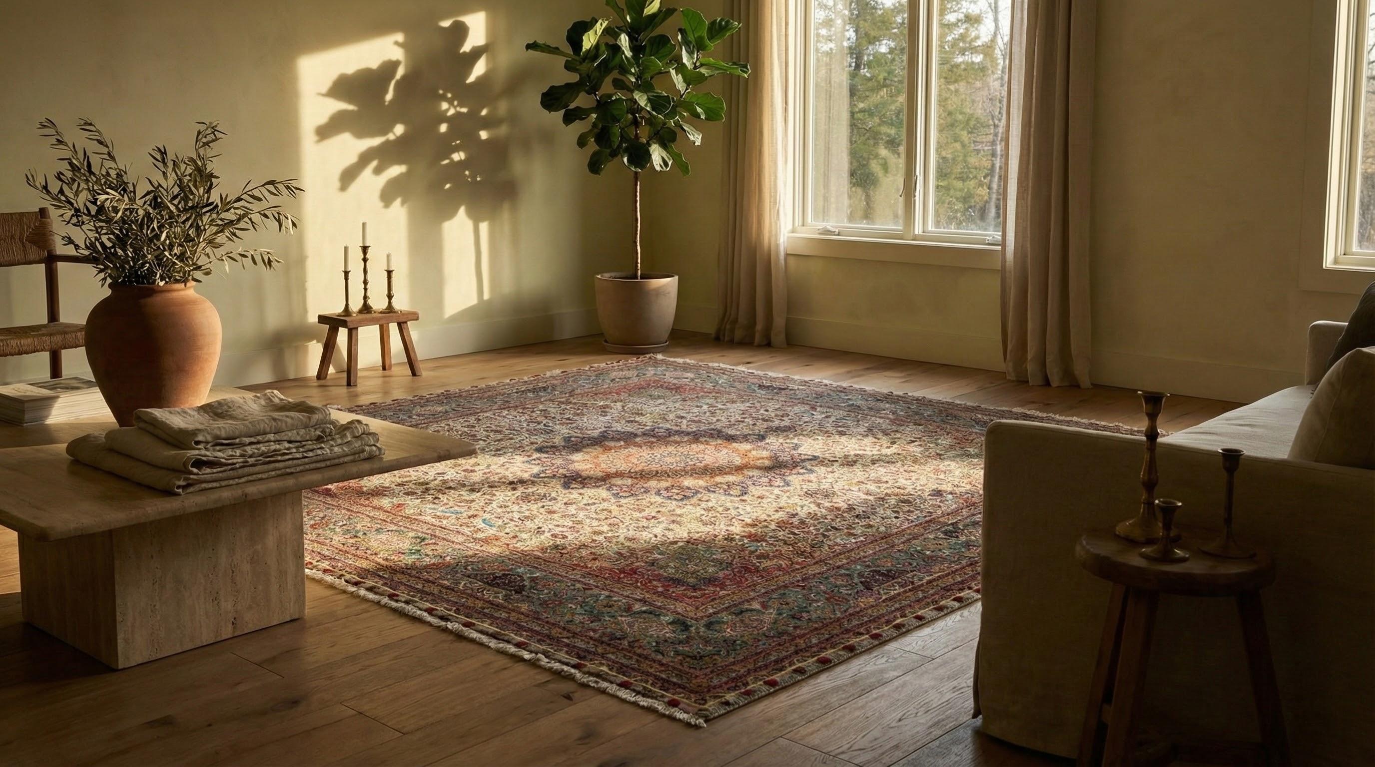 Persiano Tappeto persiano in lana annodato a mano 13 piedi x 13 piedi, Splendore Medaglione Imperiale in vendita