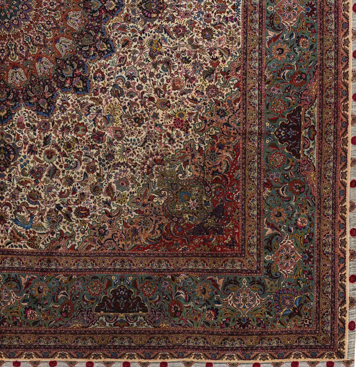 Tappeto persiano in lana annodato a mano 13 piedi x 13 piedi, Splendore Medaglione Imperiale In condizioni ottime in vendita a Dallas, TX