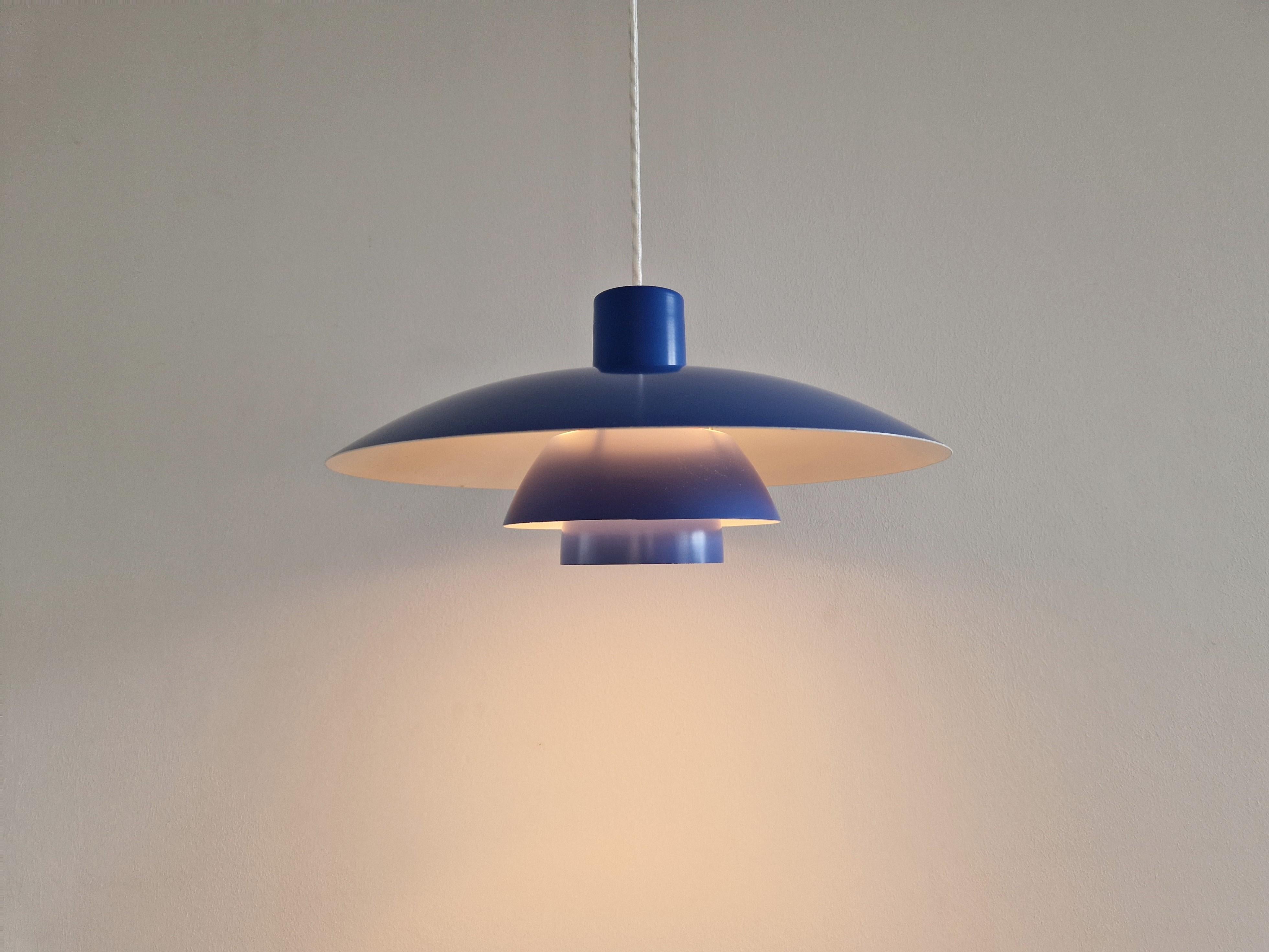 Lacquer Blue PH 4/3 Pendant Lamp by Poul Henningsen for Louis Poulsen, Denmark 1960's