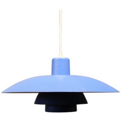 Blue PH4 Pendant Designed by Poul Henningsen and Manufactured by Louis Poulsen