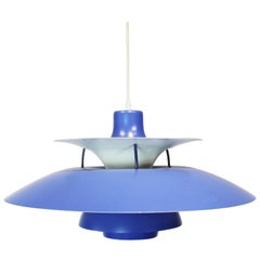 Blue PH5 pendant by Poul Henningsen and Louis Poulsen