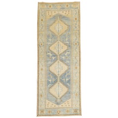 Blue Pigeon Motif Persian Malayer Runner, 20th Century