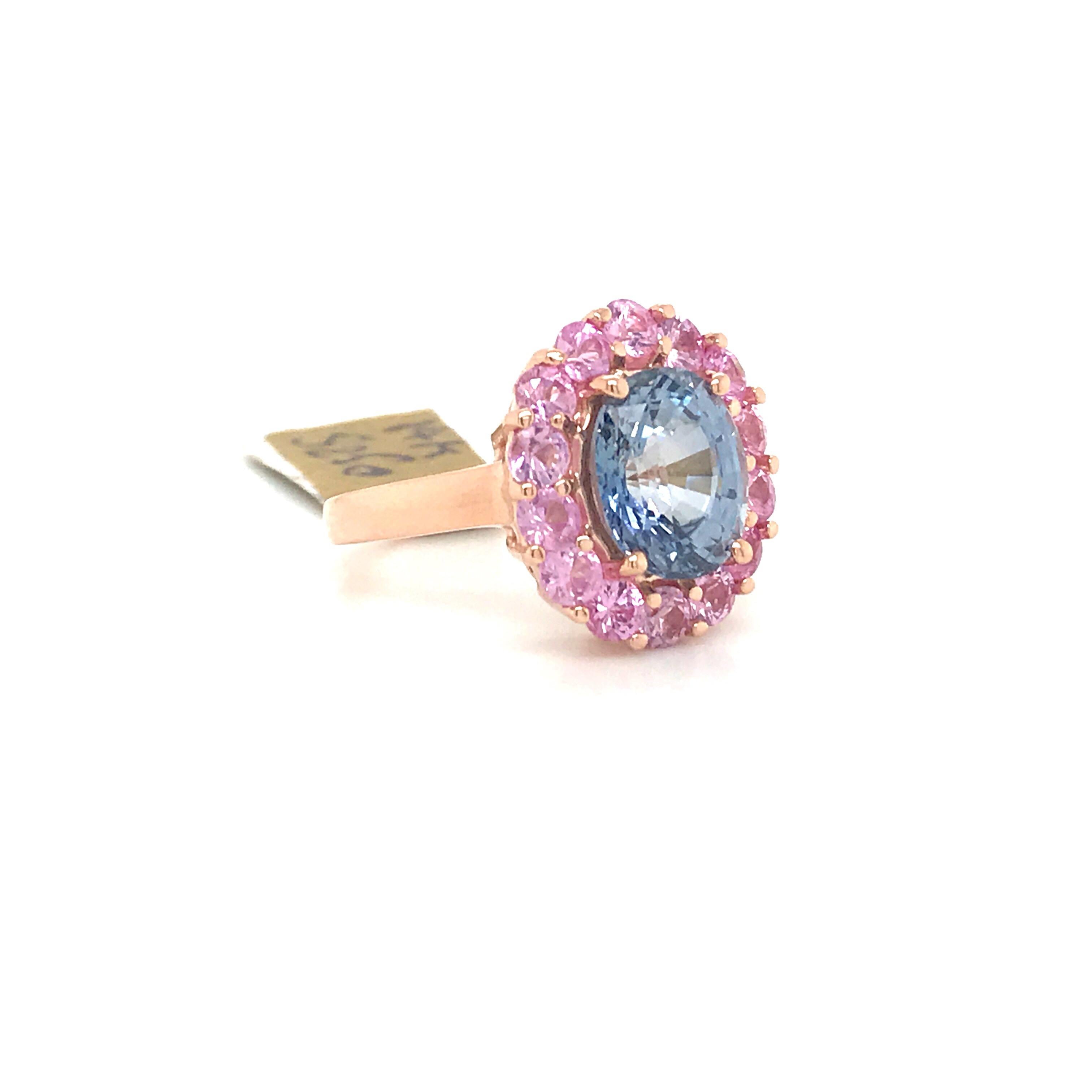 pink sapphire cluster ring