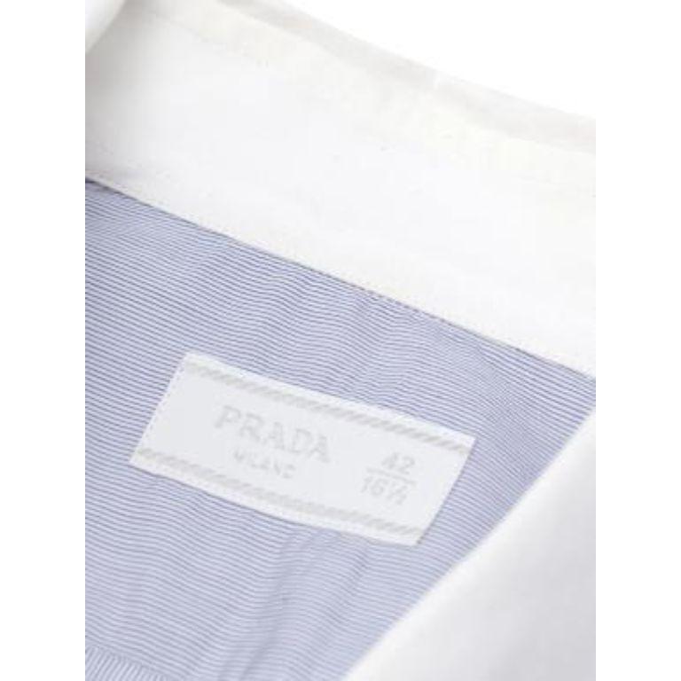 Blue Pinstripe Cotton Poplin Shirt For Sale 1