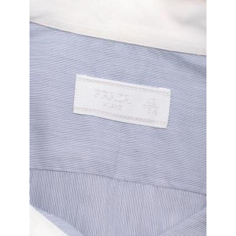 Blue Pinstripe Cotton Poplin Shirt For Sale 2