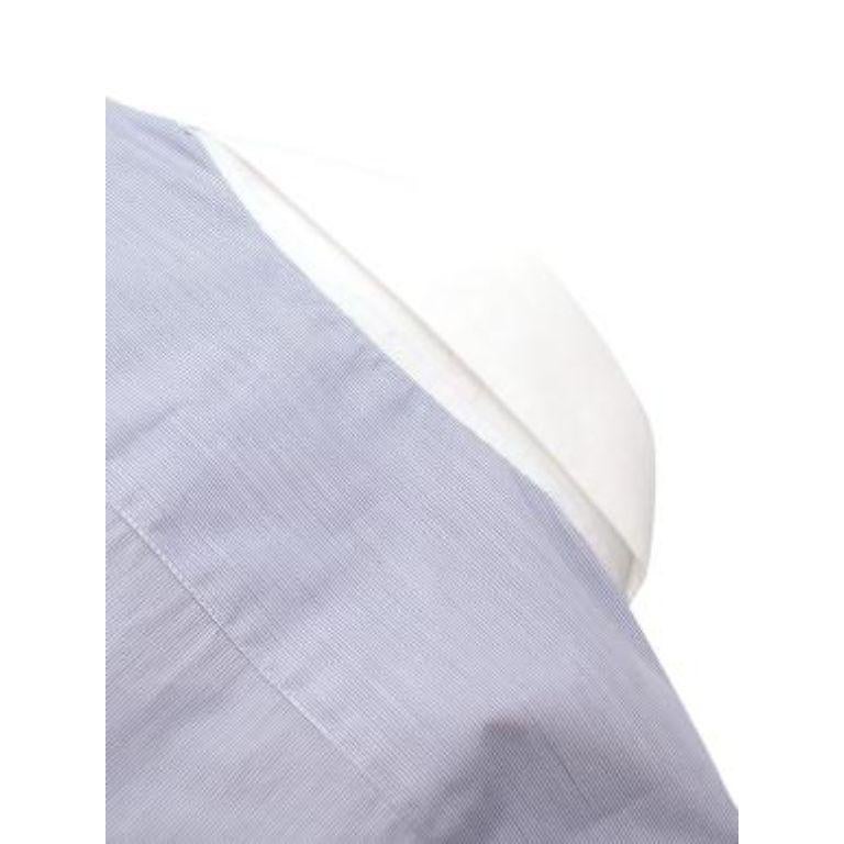 Blue Pinstripe Cotton Poplin Shirt For Sale 4