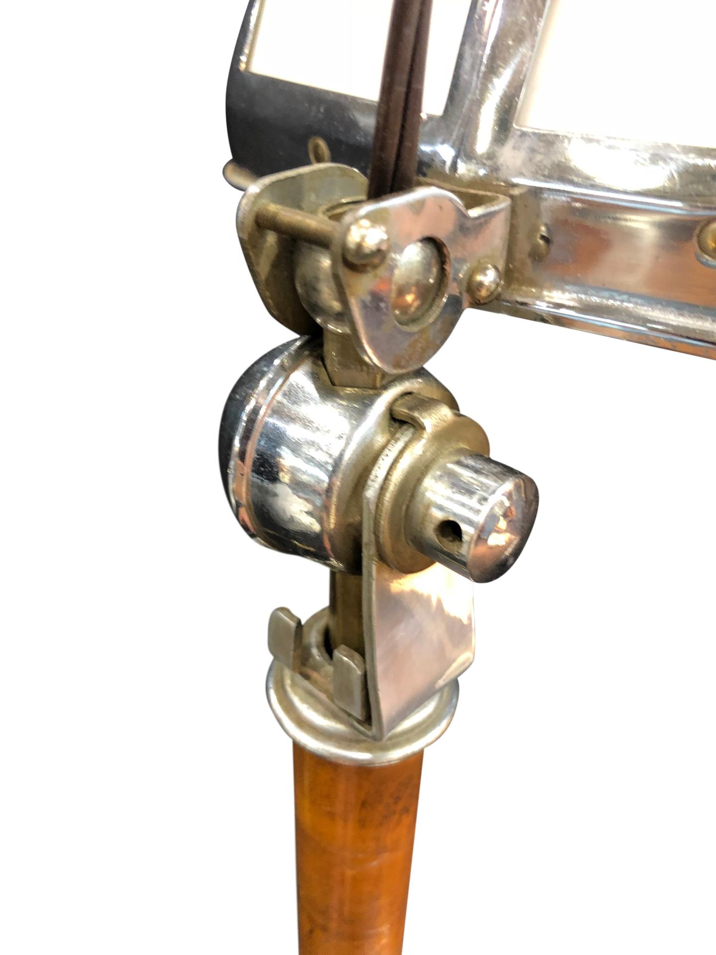 Blue Pirouette Table Lamp with Wooden Shaft, France, 1940s 3