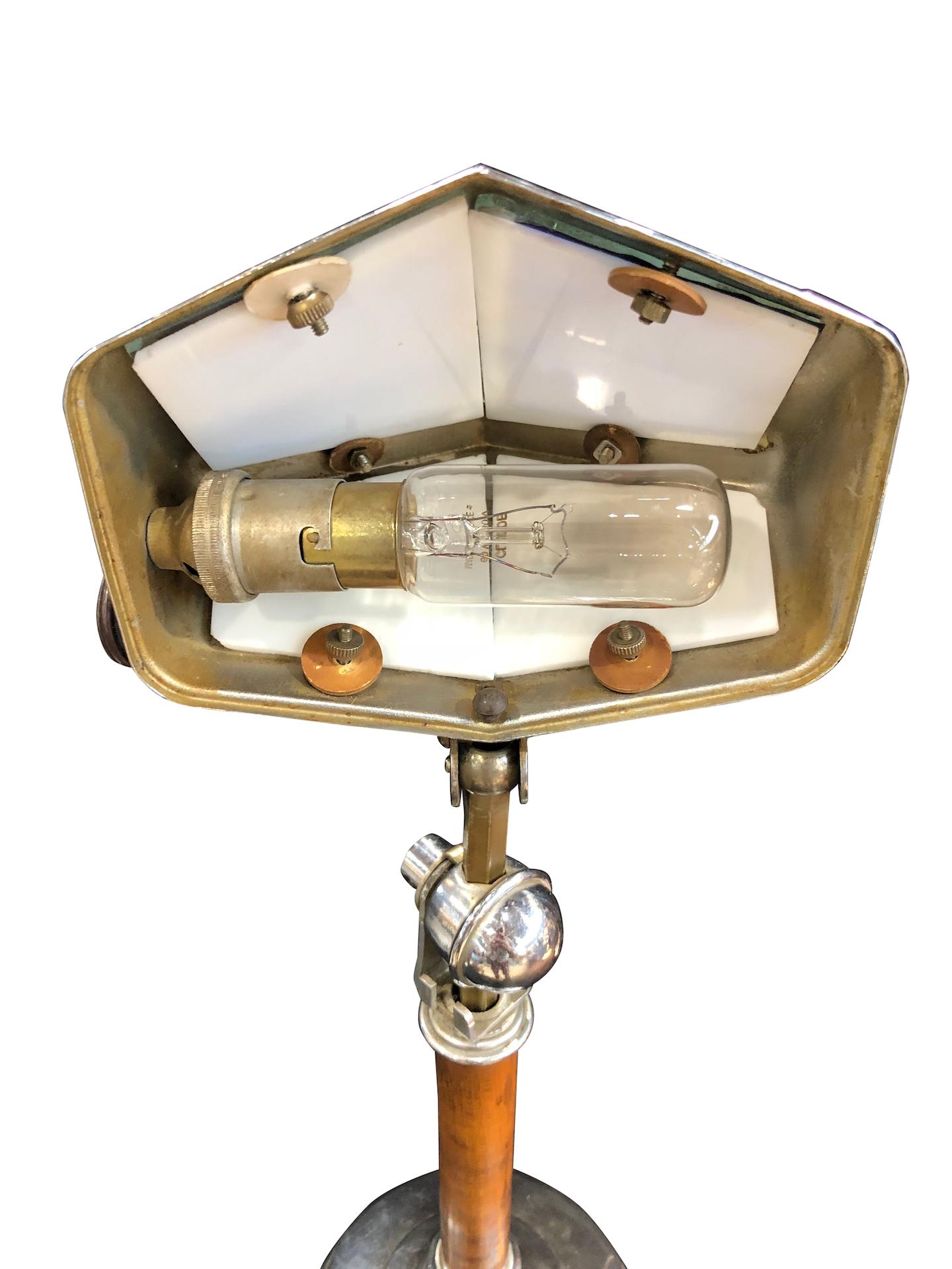 Blue Pirouette Table Lamp with Wooden Shaft, France, 1940s 5