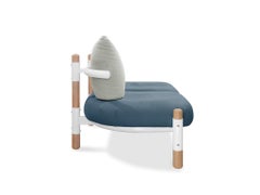 Blue PK15 Two-Seat Sofa, Carbon Steel Structure & Wood Legs by Paulo Kobylka