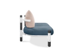 Blue PK15 Two-Seat Sofa, Steel Structure and Ebonized Wood Legs by Paulo Kobylka