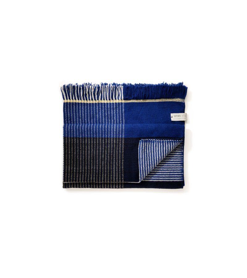 Modern Blue Plaid Ruana by Sebastian Herkner For Sale