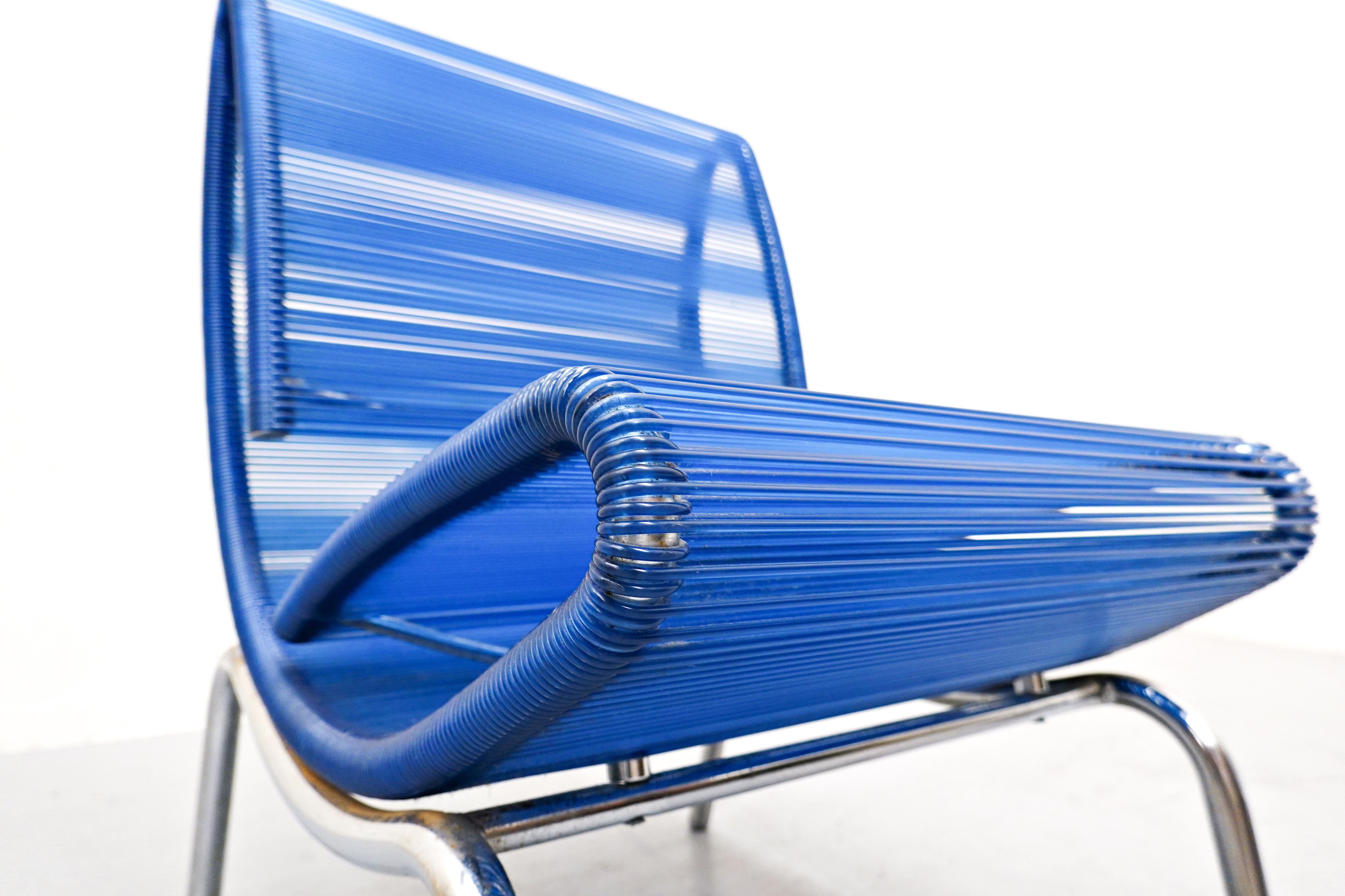 Blue Plastic Rope Chair by Roberto Semprini, Italy For Sale 1
