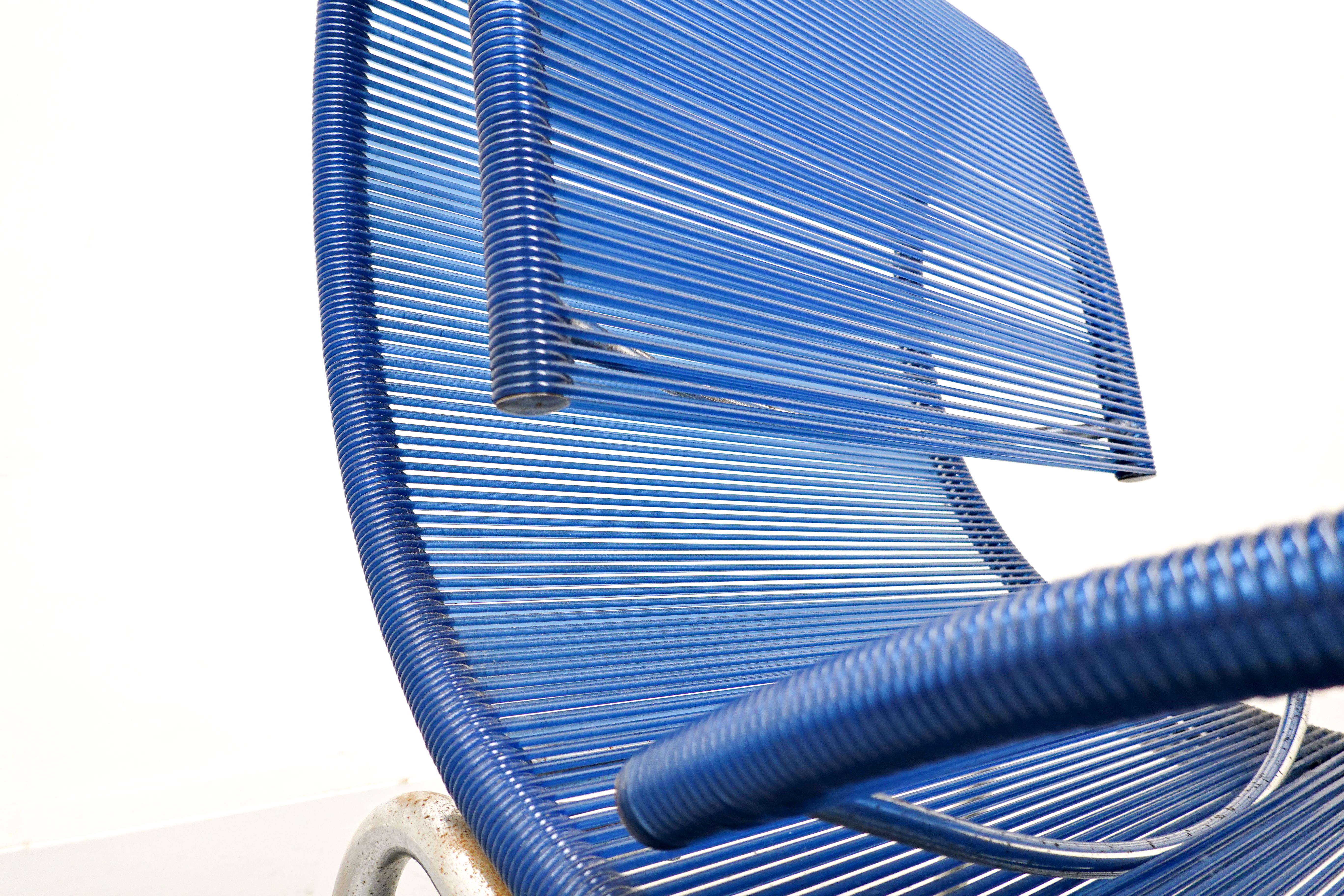 Blue Plastic Rope Chair by Roberto Semprini, Italy For Sale 3