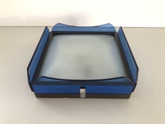 Lámpara empotrada de plexiglás y cristal azul de VECA, años 60, Italia