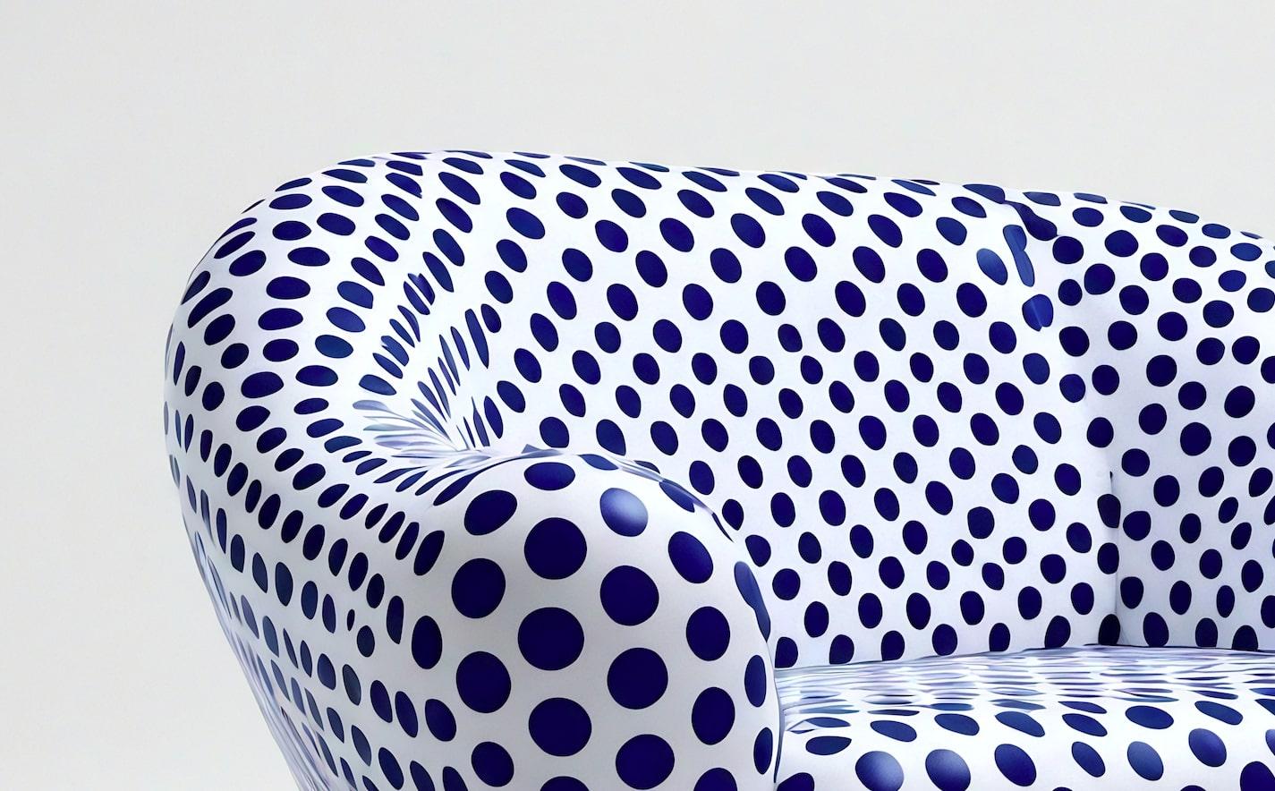 Blue Polkadot Lounge Chair In New Condition For Sale In New York, NY