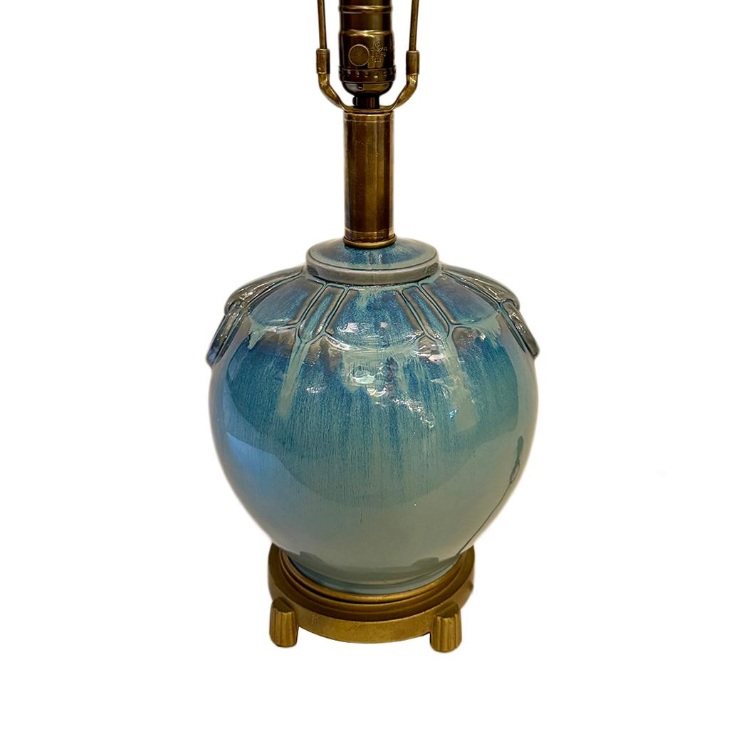 Blaue Porzellanlampe (Englisch) im Angebot