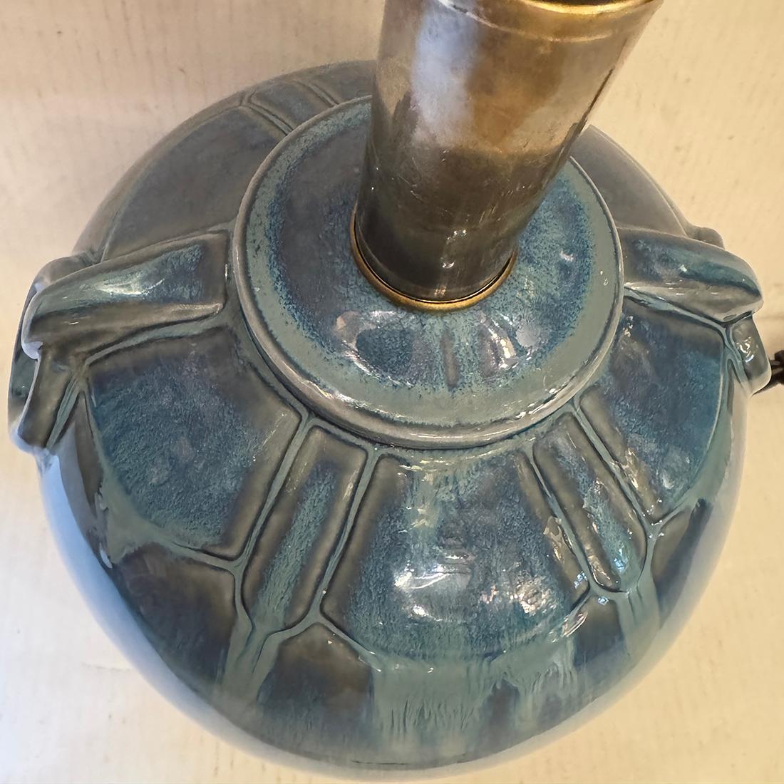 Blaue Porzellanlampe (Frühes 20. Jahrhundert) im Angebot