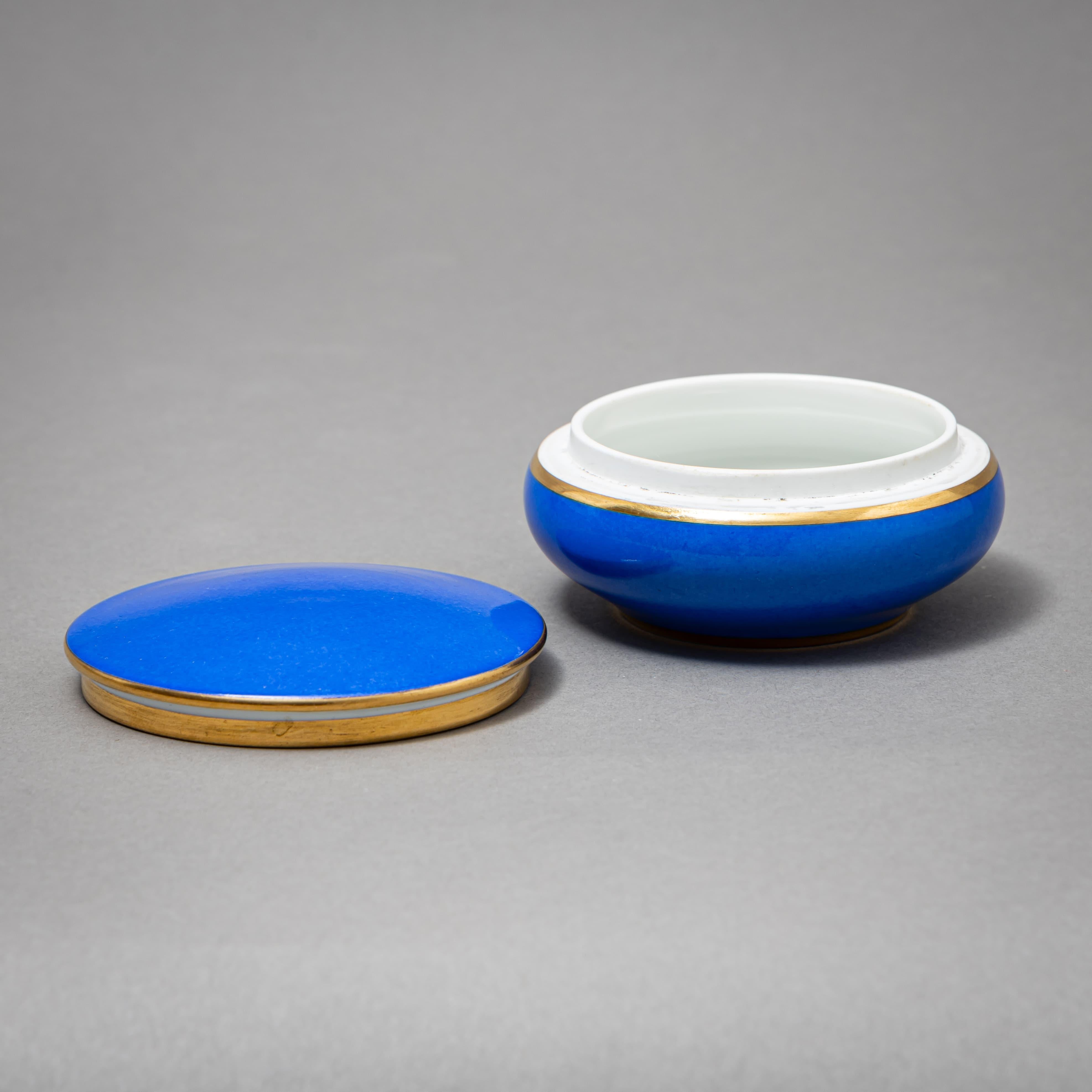German Blue Porcelain Lidded Box, Nymphenburg, circa 1900 For Sale
